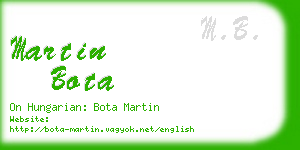 martin bota business card